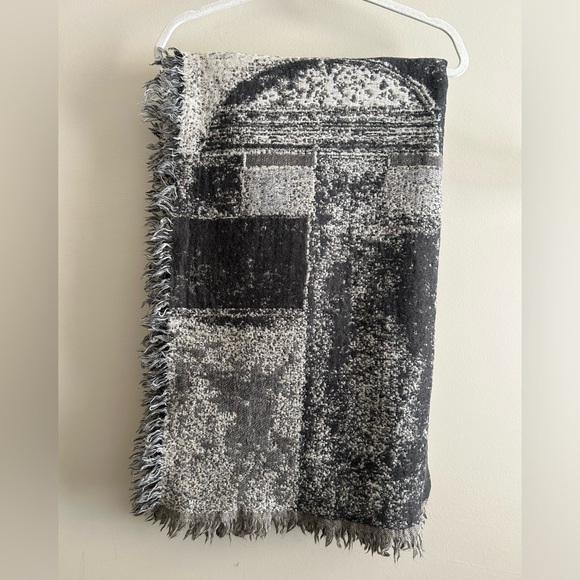 Wilfred 100% Wool BLANKET XL Scarf neutral brown & greys - Picture 1 of 4
